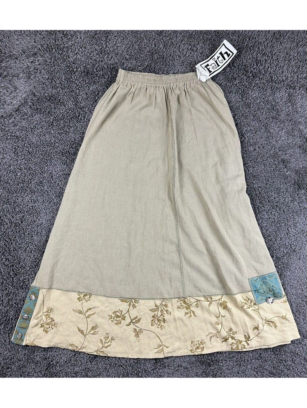 Faith by Celia Forrester S Gold Floral Midi Skirt NWT